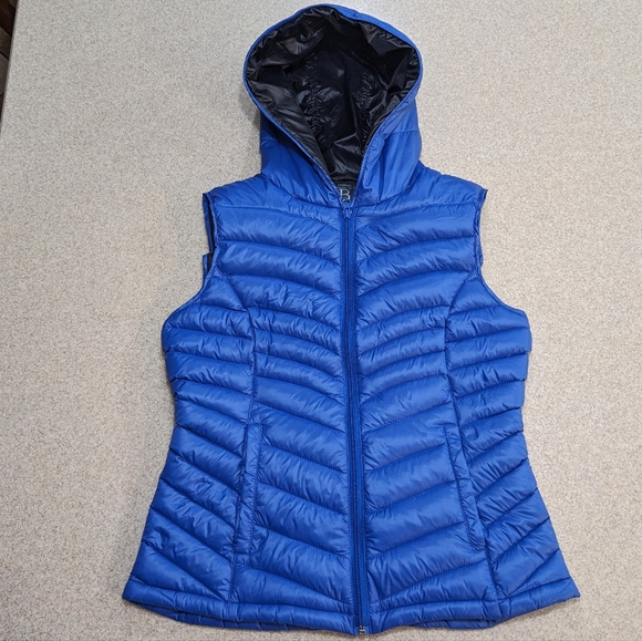 Bernardo Blue Down Filled Hooded Vest Size Medium - Picture 3 of 14